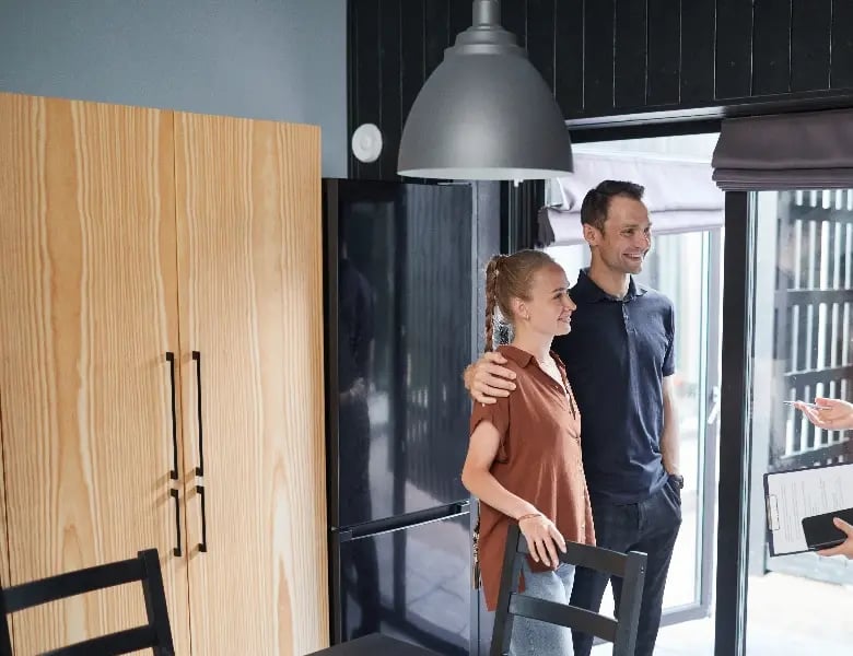Couple touring new house