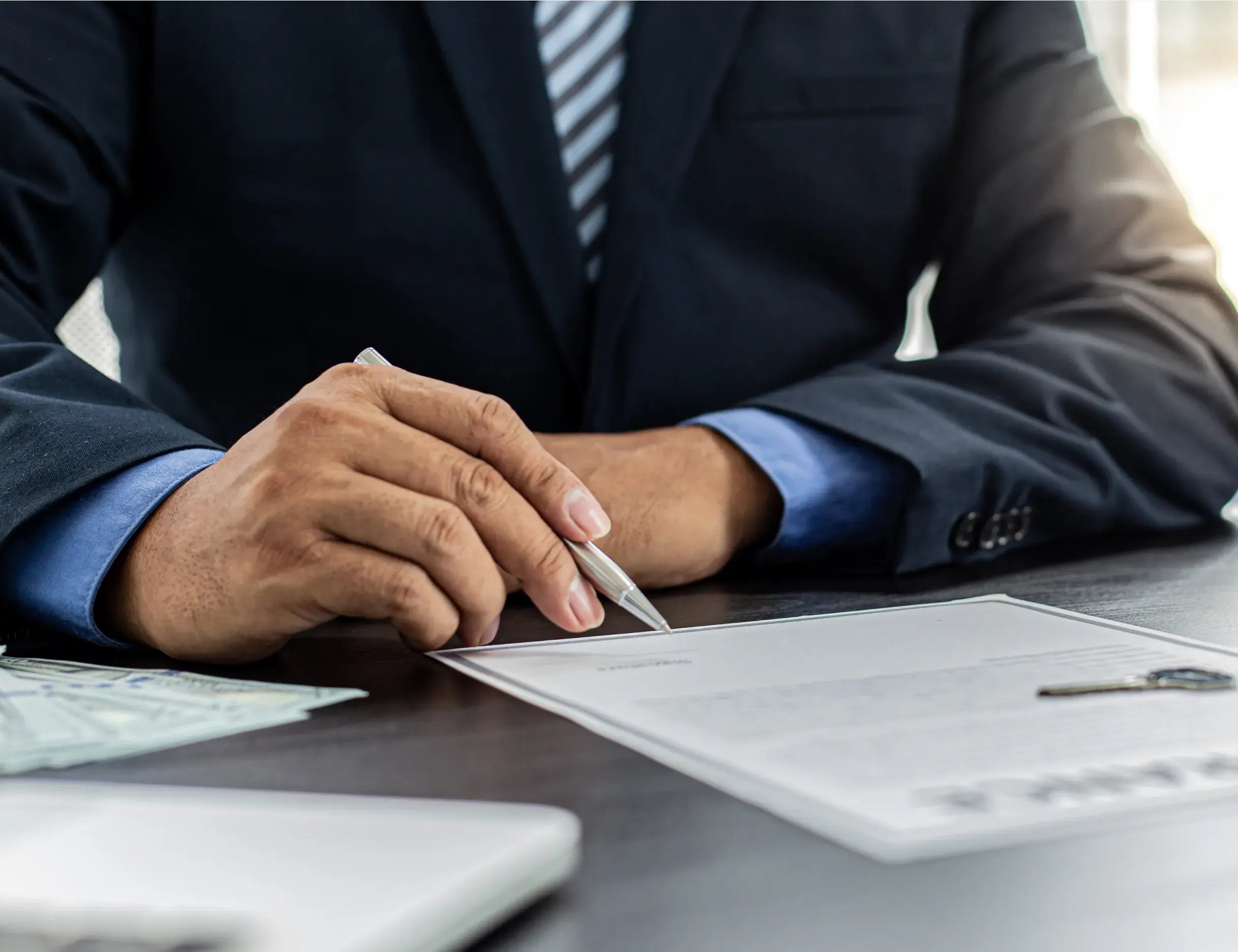 A-company-director-signing-the-mortgage-contract